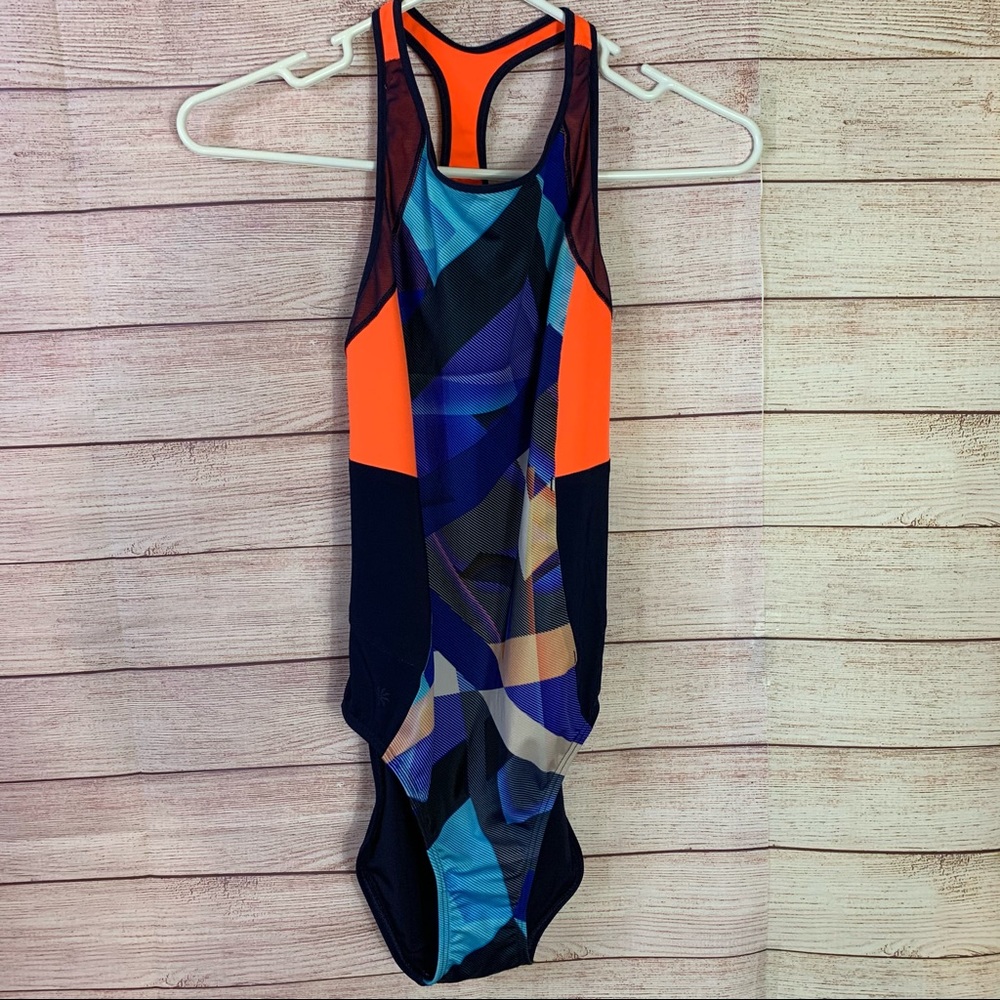 Athleta Multi Color One-piece Swimming‎ Suit Med